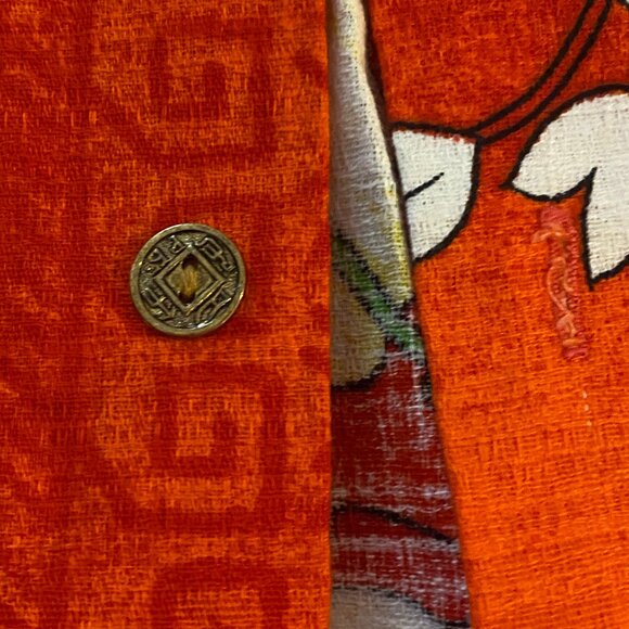 Vintage Royal Hawaiian Shirt Mens floral orange button up 60s 70s - Picture 4 of 8